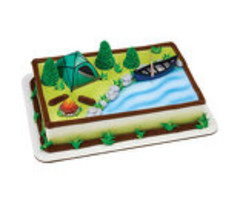 Camping Birthday Cake Kit Tent-Canoe-Campfire