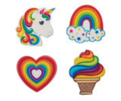 Rainbow, Unicorn, Heart and Ice Cream Edible Cupcake Decorations