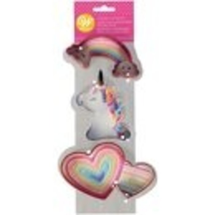 Rainbow, Unicorn and Heart Cookie Cutter Set