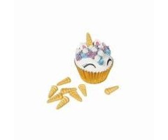 Gold Unicorn Horn Edible Cupcake Toppers