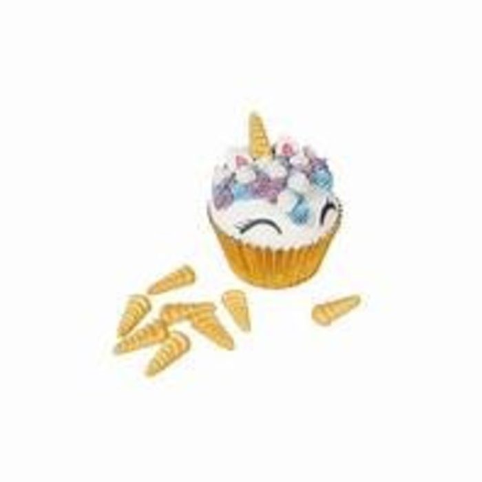 Gold Unicorn Horn Edible Cupcake Toppers