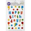 Happy Birthday Icing Decorations with Balloons and Stars