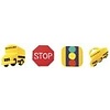 School Bus, Stop Sign and Stop Light Cupcake Rings