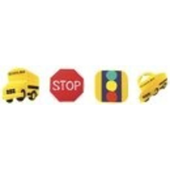 School Bus, Stop Sign and Stop Light Cupcake Rings