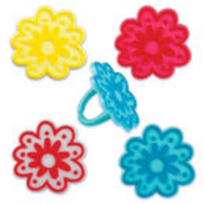 Flower Shaped Cupcake Topper Rings