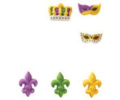 Mardi Gras Edible Cupcake Toppers