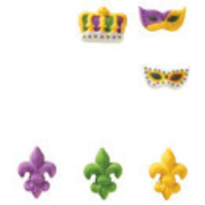 Mardi Gras Edible Cupcake Toppers
