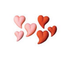 Teardrop Heart Shaped Edible Cupcake Toppers Red and Pink