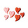 Teardrop Heart Shaped Edible Cupcake Toppers Red and Pink