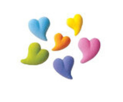Teardrop Heart Edible Cupcake Toppers Assorted Colors