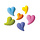 Teardrop Heart Edible Cupcake Toppers Assorted Colors