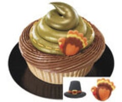 Turkey and Pilgrim Hat Edible Cupcake Toppers