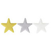 Shimmer Stars Gold, Silver and White Edible Cupcake Toppers