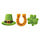 Good Luck Edible Cupcake Toppers Shamrock, Horseshoe and Hat