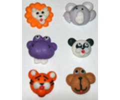 Mini Safari Animal Faces Edible Cupcake Toppers