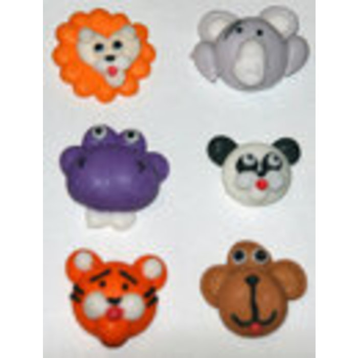 Mini Safari Animal Faces Edible Cupcake Toppers