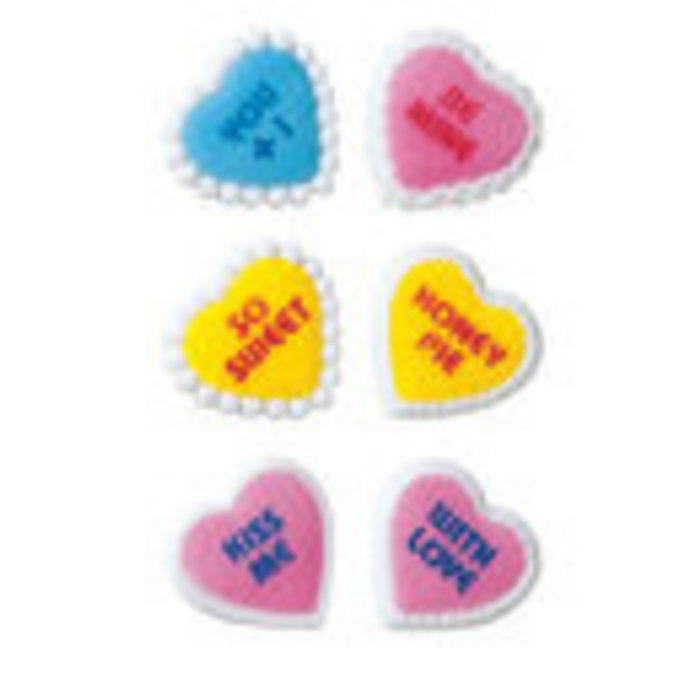 Heartbeats Heart Shaped Edible Cupcake Toppers