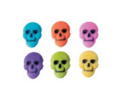 Colored Sugar Skull Halloween Cupcake Toppers