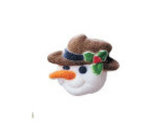 Snowman Head Sugar Christmas Cupcake Toppers