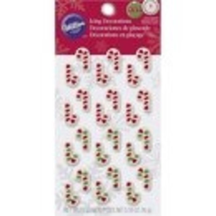 Candy Cane Icing Decorations 24 Count