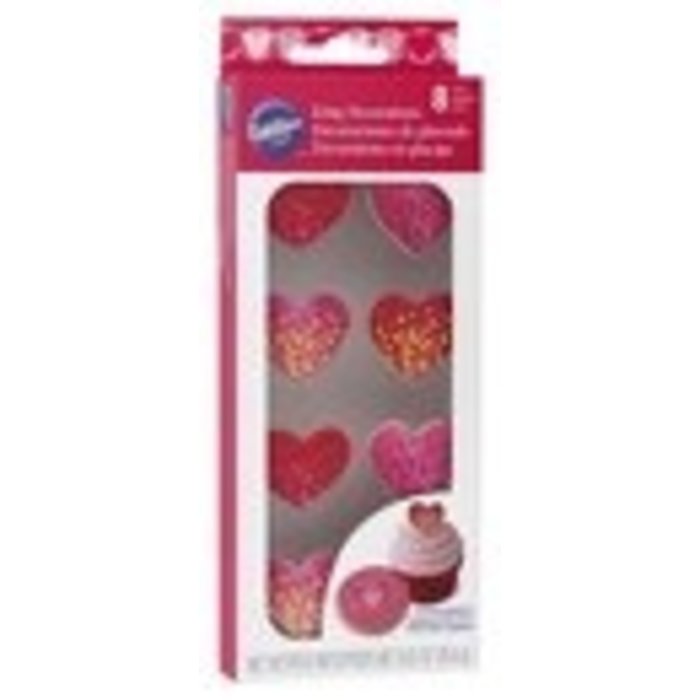 Shimmer Hearts Icing Decorations