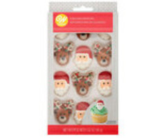 Santa and Reindeer Icing Decorations