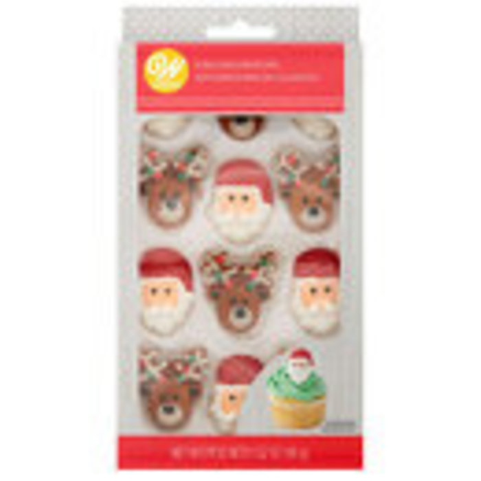 Santa and Reindeer Icing Decorations