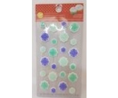 Mini Snowflake Icing Decorations Teal and Purple