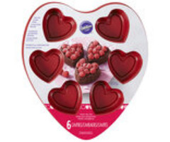 Mini Heart Cake Pan Red 6 cavity