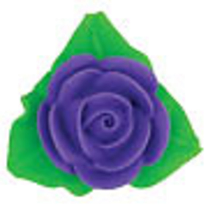 Purple Roses with Leaves 6