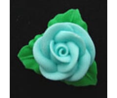 Light Blue Roses with Leaves 6