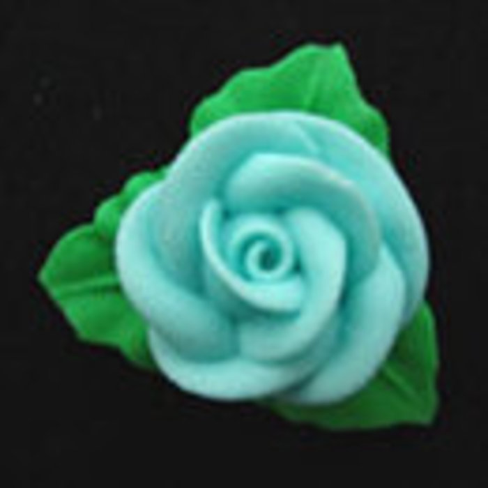 Light Blue Roses with Leaves 6