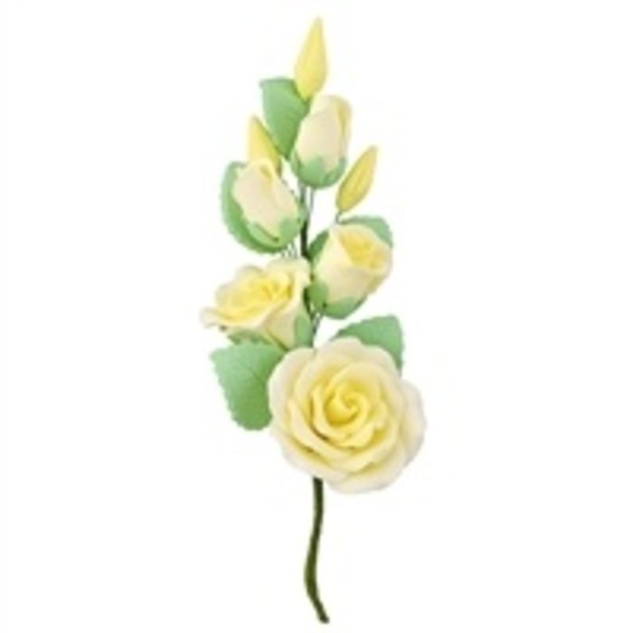Yellow Gum Paste Rose Spray