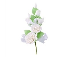 White Gum Paste Rose Spray