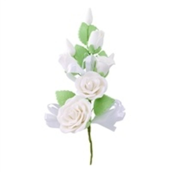 White Gum Paste Rose Spray