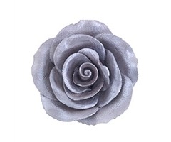 Silver colored rose made out of Gum Paste 2"