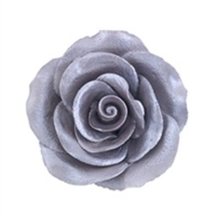 Silver colored rose made out of Gum Paste 2"