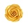 Gold colored Rose made out of gum paste 2"