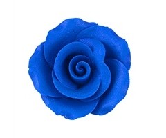 Royal Blue Colored rose made out of Gum Paste 1 1/4"