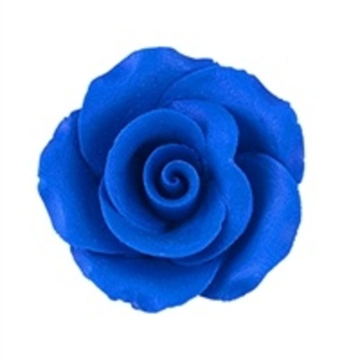Royal Blue Colored rose made out of Gum Paste 1 1/4"