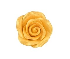 Gold Colored Rose made out of Gum Paste 1-1/4"