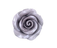 Silver Colored Rose made out of Gum Paste 1-1/4"