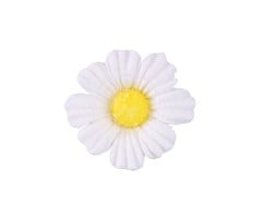 White Daisy GumPaste Flowers 1" 6 per order