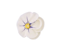 White Pansy Flower made out of royal icing