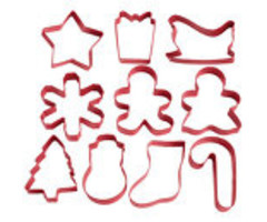 Christmas Cookie Cutter Set 10 Piece Red