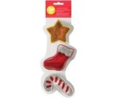 Star, Stocking and Candy Cane Christmas Cookie Cutter Set