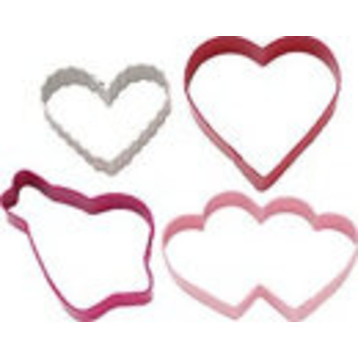Hearts 4 piece Colored Cookie Cutter Set by Wilton