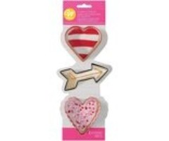 Heart, Arrow and Ruffled Heart Cookie Cutter Set