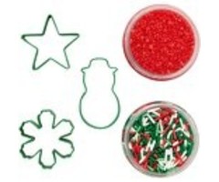 Christmas Cookie Cutter and Sprinkle Set  Green cutter set