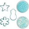 Winter Cookie Cutter and Sprinkle Set  Blue & white Jimmies and Blue Sugar